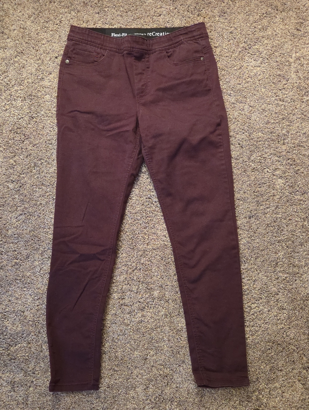 ReCreation Stretch Jeans Dark Burbundy Women's Size 10